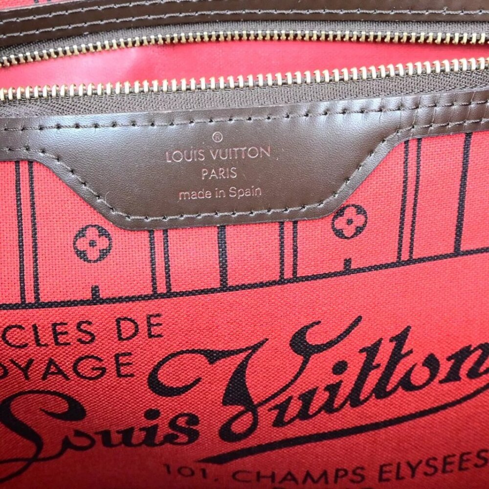 LOUIS VUITTON Neverfull MM Shoulder Tote Bag Damier Leather - Picture 11 of 16